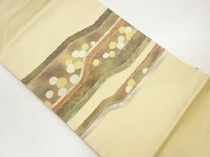 変わり横縞に水玉模様織出し名古屋帯